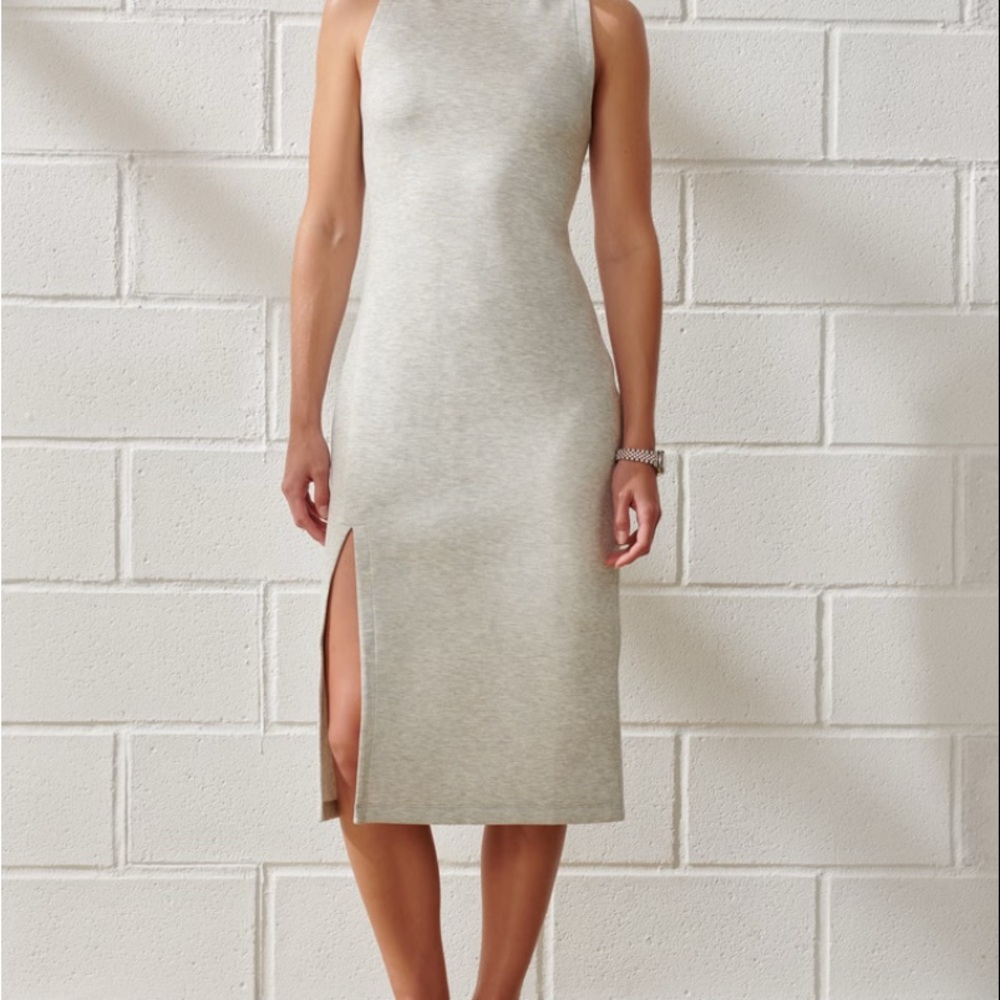 Abercrombie & Fitch neoKNIT Unlined Column Midi Dress with Slit